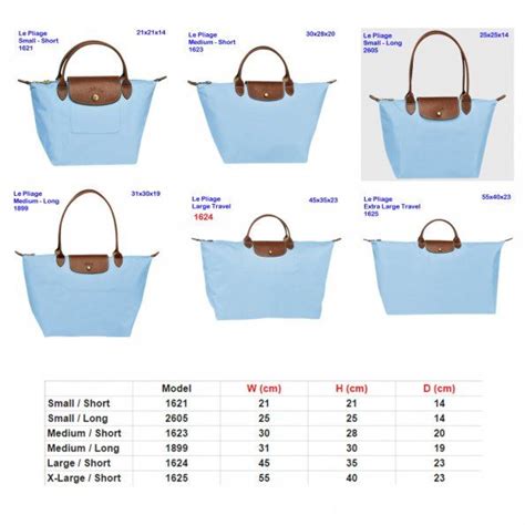 longchamp size chart.